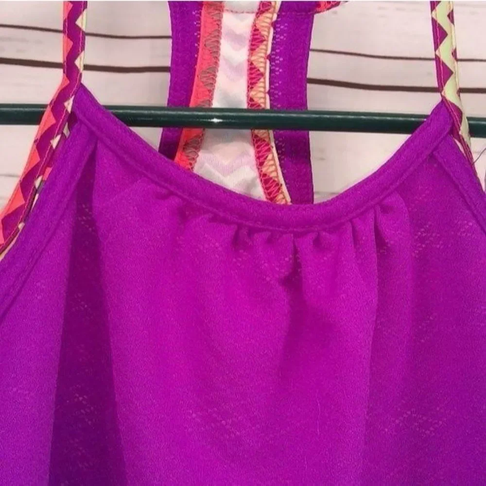 Danskin Now Girls Racerback Purple Aztec Tank Top Size‎ Small